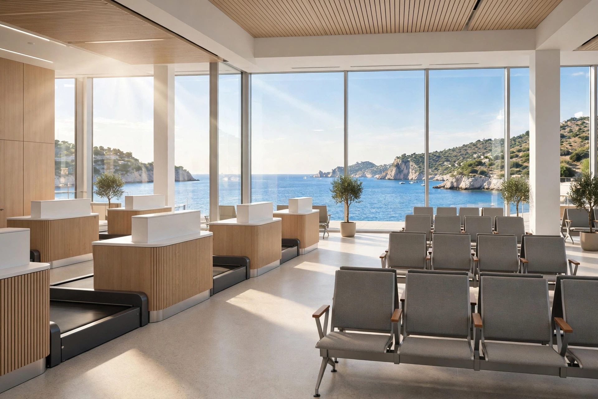 Interno dell'aeroporto di Lampedusa