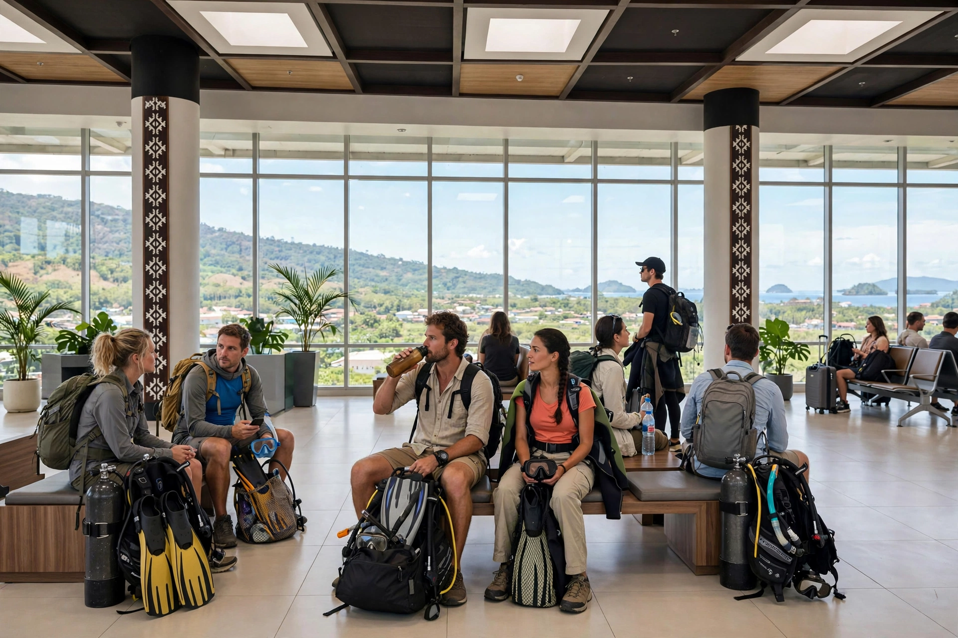 Interior terminal Bandara Komodo Labuan Bajo - ruang tunggu penumpang
