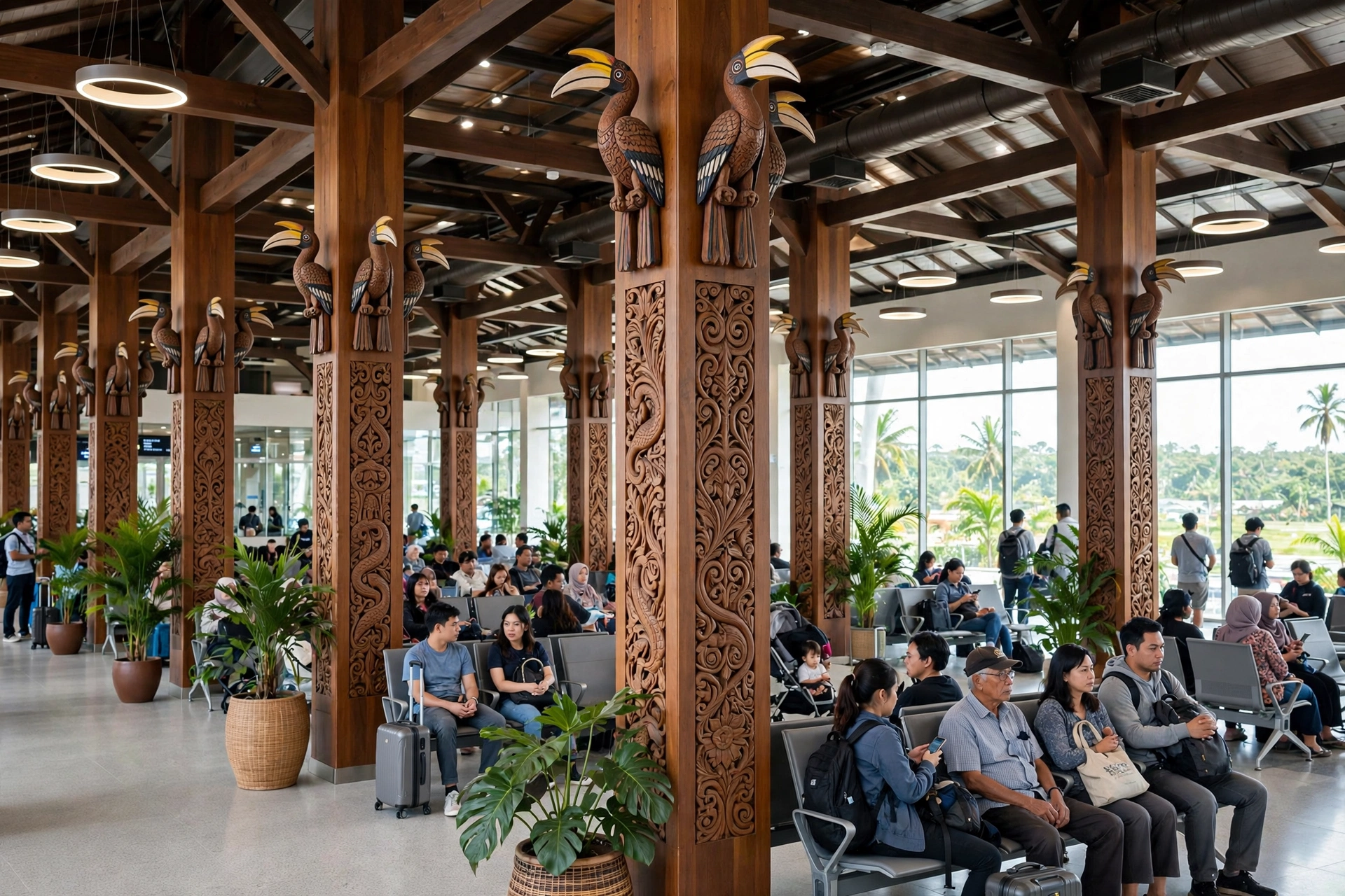 Interior terminal Bandara Tjilik Riwut Palangka Raya