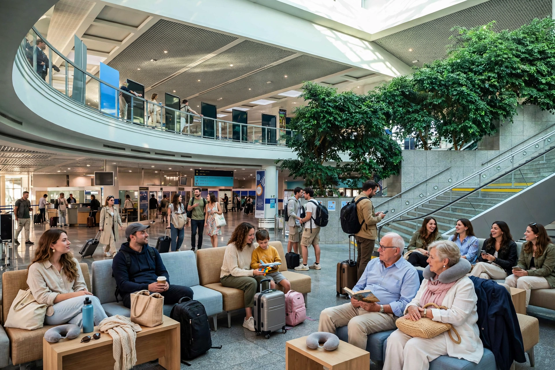 Hall des départs lumineux de l'aéroport de Toulon-Hyères