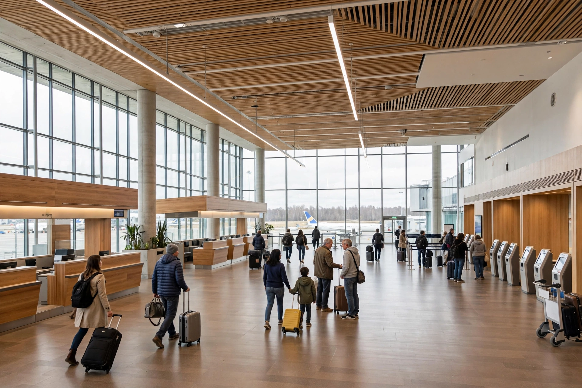 Stockholm Arlanda flygplats avgångshall interiör